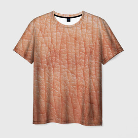 Мужская футболка 3D с принтом Human Skin , 100% полиэфир | прямой крой, круглый вырез горловины, длина до линии бедер | human | leather | skin | texture | кожа