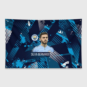Флаг-баннер с принтом Silva Bernardo Манчестер Сити , 100% полиэстер | размер 67 х 109 см, плотность ткани — 95 г/м2; по краям флага есть четыре люверса для крепления | manchester city | бернарду силва | манчестер сити | сборная португалии | футбол | футболист