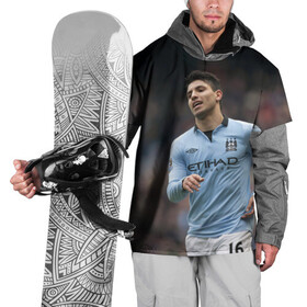 Накидка на куртку 3D с принтом Серхио Агуэро , 100% полиэстер |  | sergio aguero | аргентина | манчестер | манчестер сити | фк | футбол | футбольный клуб