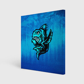 Холст квадратный с принтом Пиранья , 100% ПВХ |  | Тематика изображения на принте: fish | piranha | живность | морская | на синем | пиранья | рыба
