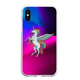 Чехол для iPhone XS Max матовый с принтом Единорог | Unicorn (Z) , Силикон | Область печати: задняя сторона чехла, без боковых панелей | unicorn | unicornis | вымышленное существо | единорог | инрог | каркаданн | мифическое существо | моноцерос | нарвал | радужное | радужный | существо