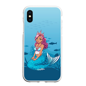 Чехол для iPhone XS Max матовый с принтом Mermaid | Русалка | Русалочка , Силикон | Область печати: задняя сторона чехла, без боковых панелей | mermaid | naiad | nymph | rusalka | ведява | водяница | восточнославянская мифология | дух | лесовица | мифология | морская дева | нимфа | русал | русалии | русалка | русалочка | ундина | фараонка