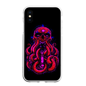 Чехол для iPhone XS Max матовый с принтом Череп Осьминог Octopus Skull , Силикон | Область печати: задняя сторона чехла, без боковых панелей | animal | beast | kraken | monster | ocean | octopus | sea | skull | water | waves | вода | животные | звери | кракен | монстр | море | океан | осьминог | рыбы | череп | щупальца