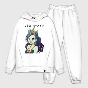 Мужской костюм хлопок OVERSIZE с принтом Аниме русалочка | Anime Mermaid (Z) ,  |  | anime | anime mermaid | mermaid | naiad | nymph | rusalka | аниме | ведява | водяница | восточнославянская мифология | дух | лесовица | мифология | морская дева | нимфа | русал | русалии | русалка | русалочка | ундина