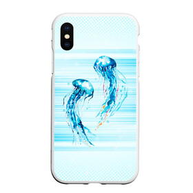 Чехол для iPhone XS Max матовый с принтом Медузы , Силикон | Область печати: задняя сторона чехла, без боковых панелей | Тематика изображения на принте: jellyfish | medusa | жители | медуза | медузы | морские | океан