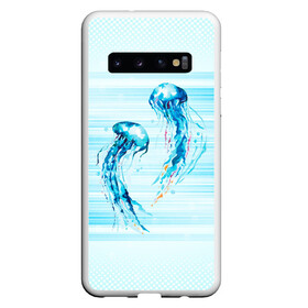 Чехол для Samsung Galaxy S10 с принтом Медузы , Силикон | Область печати: задняя сторона чехла, без боковых панелей | Тематика изображения на принте: jellyfish | medusa | жители | медуза | медузы | морские | океан