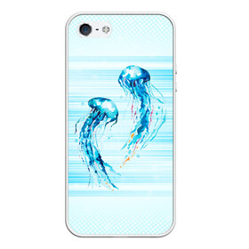 Чехол для iPhone 5/5S матовый с принтом Медузы , Силикон | Область печати: задняя сторона чехла, без боковых панелей | Тематика изображения на принте: jellyfish | medusa | жители | медуза | медузы | морские | океан