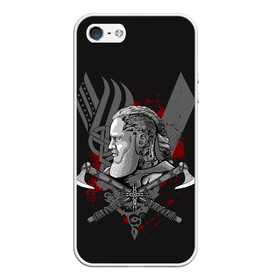 Чехол для iPhone 5/5S матовый с принтом Vikings Art , Силикон | Область печати: задняя сторона чехла, без боковых панелей | viking | vikings | альфред великий | аслауг | викинг | викинги | конунг | лагерта | один | рагнар лодброк | сериал | сериалы | харальд