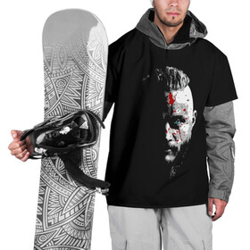 Накидка на куртку 3D с принтом Кровавый Рагнар , 100% полиэстер |  | viking | vikings | альфред великий | аслауг | викинг | викинги | конунг | лагерта | один | рагнар лодброк | сериал | сериалы | харальд