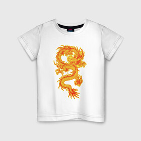 Детская футболка хлопок с принтом Дракон и машина , 100% хлопок | круглый вырез горловины, полуприлегающий силуэт, длина до линии бедер | Тематика изображения на принте: дракон | дракончик | китайский дракон