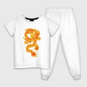 Детская пижама хлопок с принтом Дракон и машина , 100% хлопок |  брюки и футболка прямого кроя, без карманов, на брюках мягкая резинка на поясе и по низу штанин
 | Тематика изображения на принте: дракон | дракончик | китайский дракон