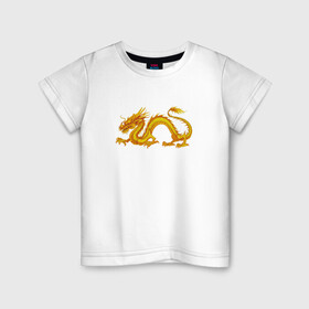 Детская футболка хлопок с принтом Дракон , 100% хлопок | круглый вырез горловины, полуприлегающий силуэт, длина до линии бедер | дракон | дракончик | китайский дракон