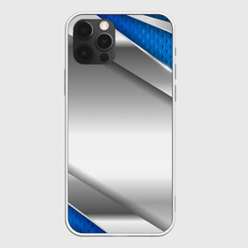 Чехол для iPhone 12 Pro Max с принтом 3D СЕРЕБРО BLUE LINES , Силикон |  | 3d | 3д | sport | абстракция | линии | паттерн | соты | спортивный стиль | текстуры