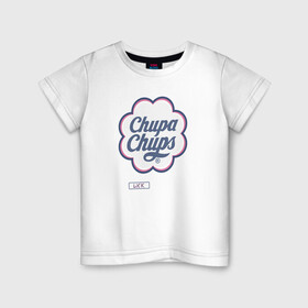Детская футболка хлопок с принтом Chupa Chups , 100% хлопок | круглый вырез горловины, полуприлегающий силуэт, длина до линии бедер | chupa chups | lick | леденец | чупа чупс | чупик | чупс | чупсик