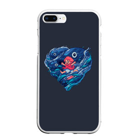 Чехол для iPhone 7Plus/8 Plus матовый с принтом Ocean heart. Totoro , Силикон | Область печати: задняя сторона чехла, без боковых панелей | catbus | fish | heart | kanta | kusakabe | mei | ocean | ogaki | satsuki | surf | susuvatari | tatsuo | totoro | water | waves | yasuko | вода | волны | канта | котобус | кусакабэ | море | мэй | огаки | океан | прибой | рыба | сацуки | сердце | сусуватари