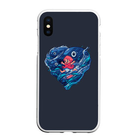 Чехол для iPhone XS Max матовый с принтом Ocean heart. Totoro , Силикон | Область печати: задняя сторона чехла, без боковых панелей | catbus | fish | heart | kanta | kusakabe | mei | ocean | ogaki | satsuki | surf | susuvatari | tatsuo | totoro | water | waves | yasuko | вода | волны | канта | котобус | кусакабэ | море | мэй | огаки | океан | прибой | рыба | сацуки | сердце | сусуватари