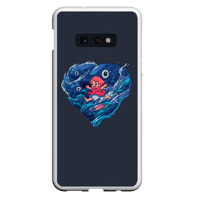 Чехол для Samsung S10E с принтом Ocean heart. Totoro , Силикон | Область печати: задняя сторона чехла, без боковых панелей | catbus | fish | heart | kanta | kusakabe | mei | ocean | ogaki | satsuki | surf | susuvatari | tatsuo | totoro | water | waves | yasuko | вода | волны | канта | котобус | кусакабэ | море | мэй | огаки | океан | прибой | рыба | сацуки | сердце | сусуватари