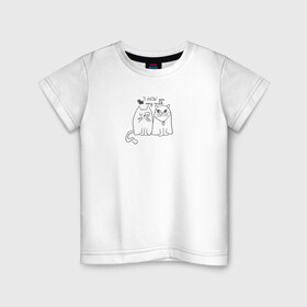 Детская футболка хлопок с принтом I meow you , 100% хлопок | круглый вырез горловины, полуприлегающий силуэт, длина до линии бедер | love | животные | кот | кошка | любовь | отношения | сердце