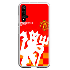 Чехол для Honor 20 с принтом MANCHESTER UNITED / ДЬЯВОЛ , Силикон | Область печати: задняя сторона чехла, без боковых панелей | Тематика изображения на принте: fire. | football | manchester united football club | sport | uefa | английская премьер лига | дьявол | лига финал | манчестер юнайтед | матч | огонь | спорт | уефа | финал | футбол