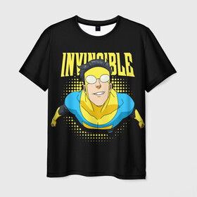 Мужская футболка 3D с принтом Invincible , 100% полиэфир | прямой крой, круглый вырез горловины, длина до линии бедер | Тематика изображения на принте: invincible | комикс | марк грейсон | мультсериал | неуязвимый | супергерой