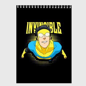 Скетчбук с принтом Invincible , 100% бумага
 | 48 листов, плотность листов — 100 г/м2, плотность картонной обложки — 250 г/м2. Листы скреплены сверху удобной пружинной спиралью | invincible | комикс | марк грейсон | мультсериал | неуязвимый | супергерой