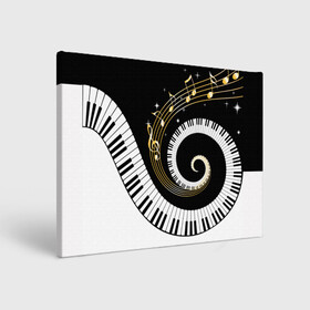 Холст прямоугольный с принтом МУЗЫКАЛЬНЫЙ УЗОР , 100% ПВХ |  | black and white | gold | music | notes | piano | звуки | золото | клавиши | красота | музыка | ноты | рояль | спираль | узор | черно белое