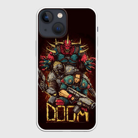 Чехол для iPhone 13 mini с принтом DOOM ,  |  | blood | cybersport | demons | doom | eternal | game | monster | pc | playstation | shooting | демоны | дум | игры | киперспорт | кровь | монстры | стрелялки | шутер