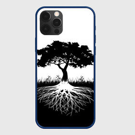 Чехол для iPhone 12 Pro с принтом ДЕРЕВО ИНЬ-ЯНЬ , силикон | область печати: задняя сторона чехла, без боковых панелей | blackwhite | evil | tree | дерево | добро | зло | инь янь | корни | лес | листья | природа | саванна | узор | черно белое