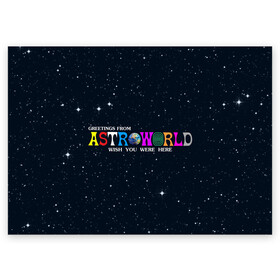 Поздравительная открытка с принтом Astroworld , 100% бумага | плотность бумаги 280 г/м2, матовая, на обратной стороне линовка и место для марки
 | astroworld | music | travis scott | музыка | трэвис скотт