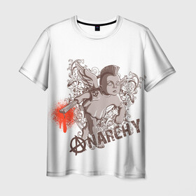 Мужская футболка 3D с принтом АНГЕЛ АНАРХИИ , 100% полиэфир | прямой крой, круглый вырез горловины, длина до линии бедер | anarchy | angel | art | blood | punk | анархия | ангел | ирокез | кровь | крылья | культура | мальчик | панк | символ | узор