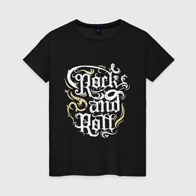 Женская футболка хлопок с принтом Rock and roll grunge , 100% хлопок | прямой крой, круглый вырез горловины, длина до линии бедер, слегка спущенное плечо | and | grunge | heavy | metal | music | n | retro | rock | roll | vintage | гитара | музыка | рок | тяжелый