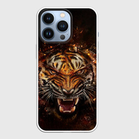Чехол для iPhone 13 Pro с принтом ЯРОСТЬ ТИГРА ,  |  | animal | beast | cat | hunter | tiger | агрессия | брутальность | животные | звери | клыки | кошки | охотник | пасть | природа | рев | тигр | хищник | царь