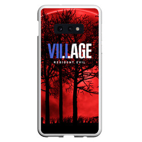 Чехол для Samsung S10E с принтом Resident Evil Village , Силикон | Область печати: задняя сторона чехла, без боковых панелей | horror | resident evil | resident evil 8 | village | виладж | виллейдж | деревня | игры | логотипы игр | резидент ивел | резидент ивел виладж | резидент эвил | хоррор