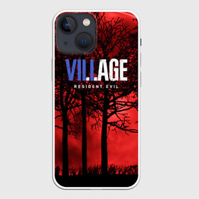 Чехол для iPhone 13 mini с принтом Resident Evil Village ,  |  | horror | resident evil | resident evil 8 | village | виладж | виллейдж | деревня | игры | логотипы игр | резидент ивел | резидент ивел виладж | резидент эвил | хоррор