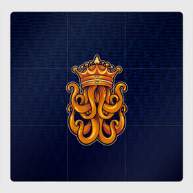 Магнитный плакат 3Х3 с принтом Кракен в короне , Полимерный материал с магнитным слоем | 9 деталей размером 9*9 см | Тематика изображения на принте: king | kraken | octopus | корона | кракен | море | морские | морское | осьминог | щупальца