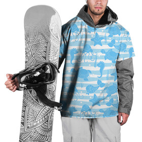 Накидка на куртку 3D с принтом Морские жители , 100% полиэстер |  | ocean spirit | дух океана | жители | звезда | конек | медуза | мир | море | морская | морские | морской | подводный | рыбы | черепаха