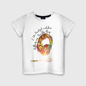 Детская футболка хлопок с принтом Love Music , 100% хлопок | круглый вырез горловины, полуприлегающий силуэт, длина до линии бедер | love | music | любовь | музыка