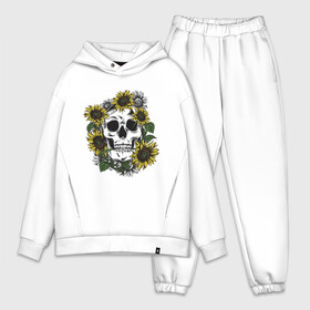 Мужской костюм хлопок OVERSIZE с принтом Мой стиль   подсолнух ,  |  | skull | подсолнух | романтика | цветок | череп