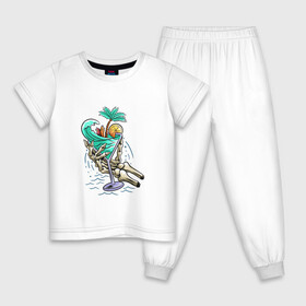 Детская пижама хлопок с принтом Тропики в моём бакале , 100% хлопок |  брюки и футболка прямого кроя, без карманов, на брюках мягкая резинка на поясе и по низу штанин
 | Тематика изображения на принте: море | отдых | отпуск | путешествия