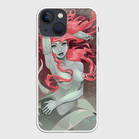 Чехол для iPhone 13 mini с принтом Красивая русалочка | Beautiful mermaid ,  |  | mermaid | naiad | nymph | rusalka | ведява | водяница | восточнославянская мифология | дух | лесовица | мифология | морская дева | нимфа | русал | русалии | русалка | русалочка | ундина | фараонка