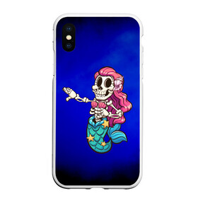 Чехол для iPhone XS Max матовый с принтом Русалка скелет Mermaid skeleton , Силикон | Область печати: задняя сторона чехла, без боковых панелей | mermaid | naiad | nymph | rusalka | ведява | водяница | восточнославянская мифология | дух | лесовица | мифология | морская дева | нимфа | русал | русалии | русалка | русалочка | ундина | фараонка