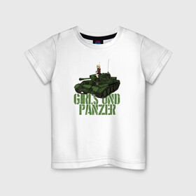 Детская футболка хлопок с принтом Girls und Panzer св Глориана , 100% хлопок | круглый вырез горловины, полуприлегающий силуэт, длина до линии бедер | Тематика изображения на принте: darjeeling | girls und panzer | girls und panzer правда | дарджилинг | девочки и танки | девушки и танки | катюша | нисидзуми михо | правда | танки