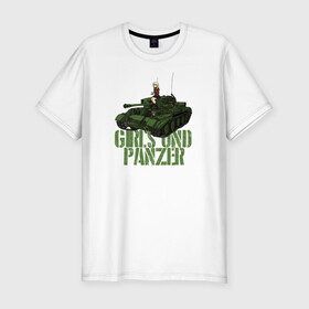 Мужская футболка хлопок Slim с принтом Girls und Panzer св Глориана , 92% хлопок, 8% лайкра | приталенный силуэт, круглый вырез ворота, длина до линии бедра, короткий рукав | darjeeling | girls und panzer | girls und panzer правда | дарджилинг | девочки и танки | девушки и танки | катюша | нисидзуми михо | правда | танки