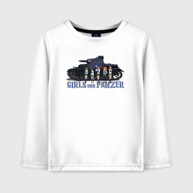 Детский лонгслив хлопок с принтом Girls und Panzer Oarai , 100% хлопок | круглый вырез горловины, полуприлегающий силуэт, длина до линии бедер | darjeeling | girls und panzer | girls und panzer правда | дарджилинг | девочки и танки | девушки и танки | катюша | нисидзуми михо | правда | танки