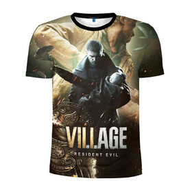 Мужская футболка 3D спортивная с принтом Resident Evil Village , 100% полиэстер с улучшенными характеристиками | приталенный силуэт, круглая горловина, широкие плечи, сужается к линии бедра | resident evil village | деревня | игры | итан уинтерс | обитиель зла | ужасы