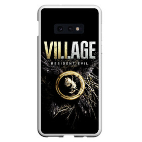 Чехол для Samsung S10E с принтом Resident Evil Village , Силикон | Область печати: задняя сторона чехла, без боковых панелей | resident evil village | деревня | игры | итан уинтерс | крылья | обитиель зла | перья | ужасы