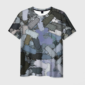 Мужская футболка 3D с принтом Patchwork , 100% полиэфир | прямой крой, круглый вырез горловины, длина до линии бедер | burlap | patches | patchwork | sackcloth | заплатки