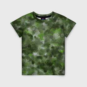 Детская футболка 3D с принтом Canvas Green Camo , 100% гипоаллергенный полиэфир | прямой крой, круглый вырез горловины, длина до линии бедер, чуть спущенное плечо, ткань немного тянется | Тематика изображения на принте: abstraction | camouflage | canvas | green | камуфляж