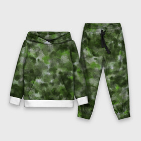 Детский костюм 3D (с толстовкой) с принтом Canvas Green Camo ,  |  | abstraction | camouflage | canvas | green | камуфляж