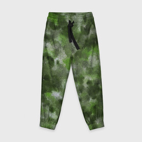 Детские брюки 3D с принтом Canvas Green Camo , 100% полиэстер | манжеты по низу, эластичный пояс регулируется шнурком, по бокам два кармана без застежек, внутренняя часть кармана из мелкой сетки | Тематика изображения на принте: abstraction | camouflage | canvas | green | камуфляж